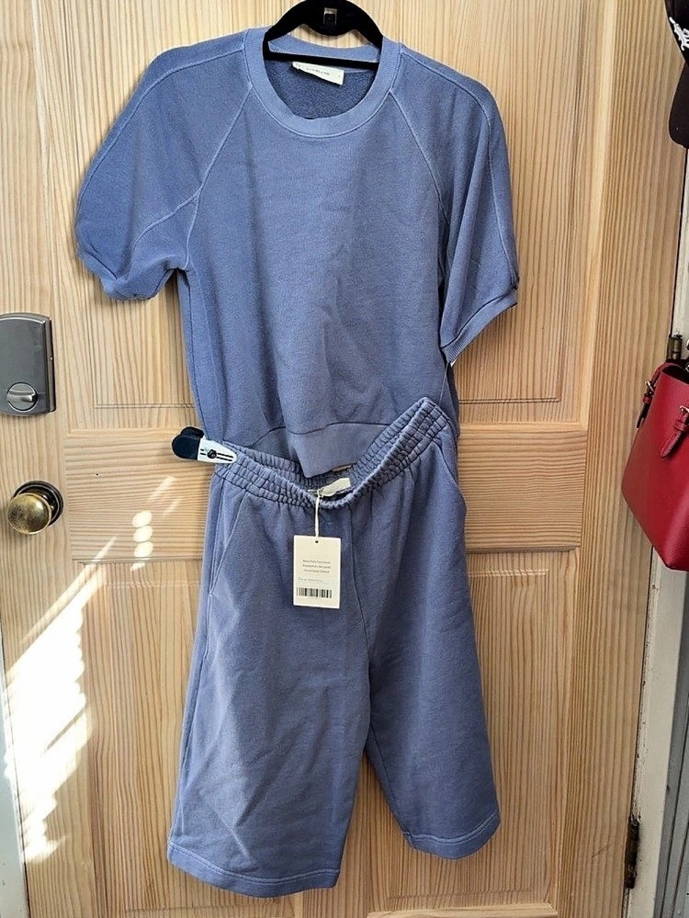 Everlane Lightweight Terry Blouson Short-Sleeve Crew Purple XS